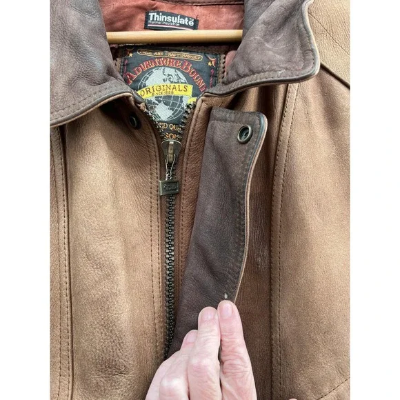 Vintage Adventure Bound Jacket Mens XL Leather Thinsulate Lined Wilsons 90s